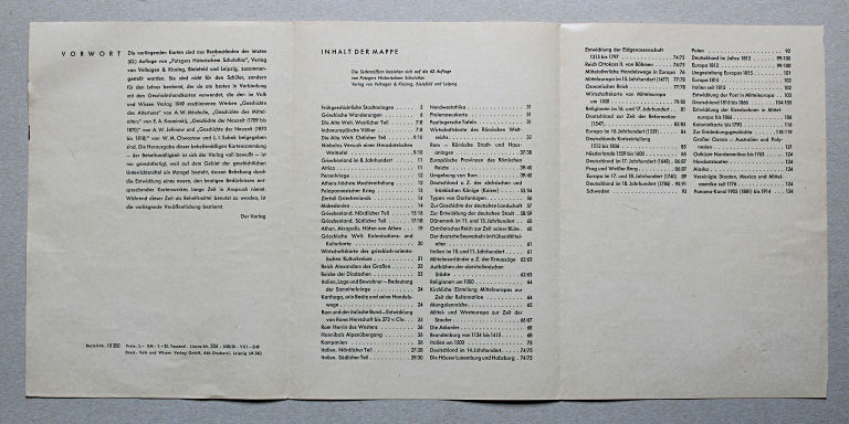 Geschichtskarten aus dem 'Putzger', 1949
Voorwoord, inhoud / Preface, contents
