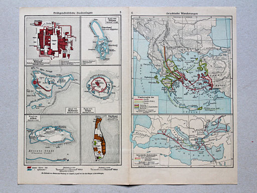 Geschichtskarten aus dem 'Putzger', 1949
5. Frühgeschichtliche Stadtanlagen
6. Griechische Wanderungen