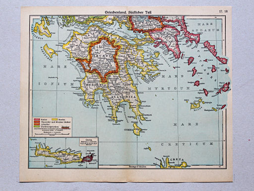 Geschichtskarten aus dem 'Putzger', 1949
17.18. Griechenland. Südlicher Teil