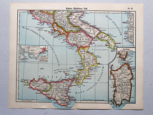 Geschichtskarten aus dem 'Putzger', 1949
29.30. Italien. Südlicher Teil