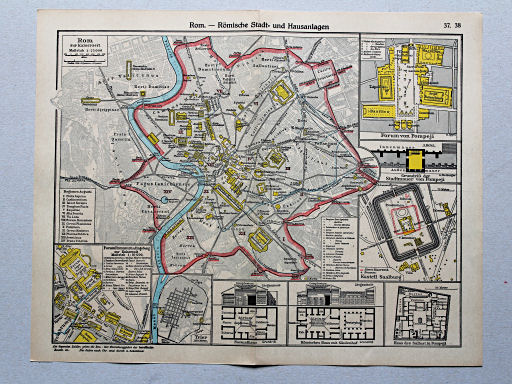 Geschichtskarten aus dem 'Putzger', 1949
37.38. Rom – Römische Stadt- und Hausanlagen