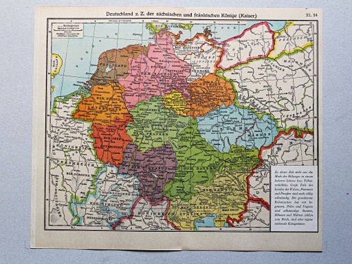 Geschichtskarten aus dem 'Putzger', 1949
53.54. Deutschland z. Z. der sächsischen und fränkischen Könige (Kaiser)