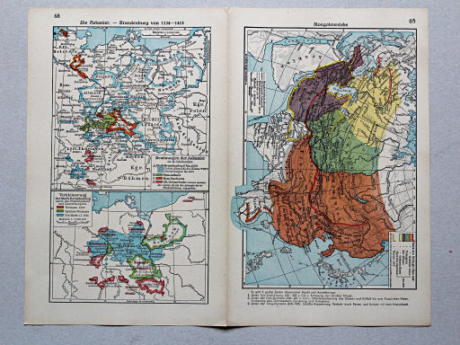 Geschichtskarten aus dem 'Putzger', 1949
68. Die Askanier – Brandenburg von 1134-1415