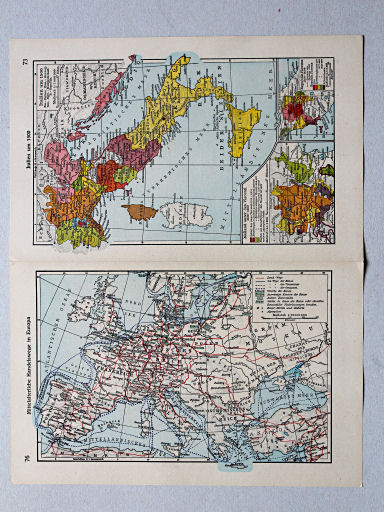 Geschichtskarten aus dem 'Putzger', 1949
76. Mittelalterliche Handelswege in Europa