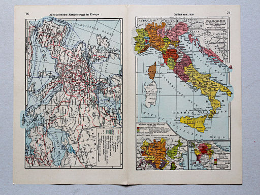 Geschichtskarten aus dem 'Putzger', 1949
73. Italien um 1500