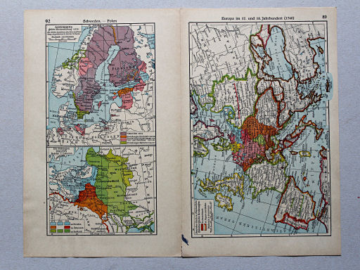 Geschichtskarten aus dem 'Putzger', 1949
92. Schweden – Polen