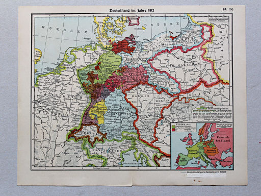 Geschichtskarten aus dem 'Putzger', 1949
99.100. Deutschland im Jahre 1812
