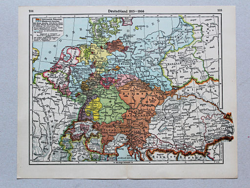 Geschichtskarten aus dem 'Putzger', 1949
104.105. Deutschland 1815-1866
