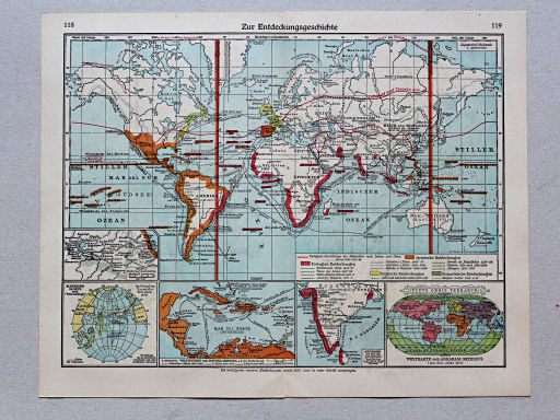 Geschichtskarten aus dem 'Putzger', 1949
118.119. Zur Entdeckungsgeschichte
