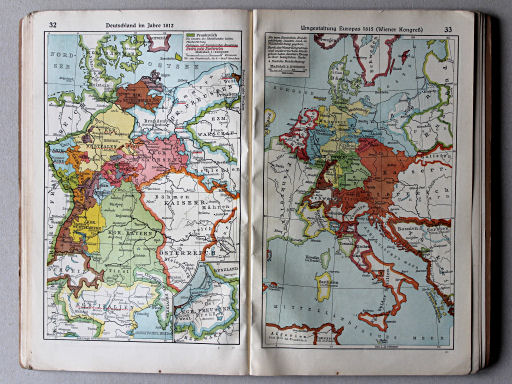 Putzgers Historischer Schul-Atlas, Tschechoslowakei, 1930
32. Deutschland im Jahre 1812
33. Umgestaltung Europas 1815 (Wiener Kongreß)