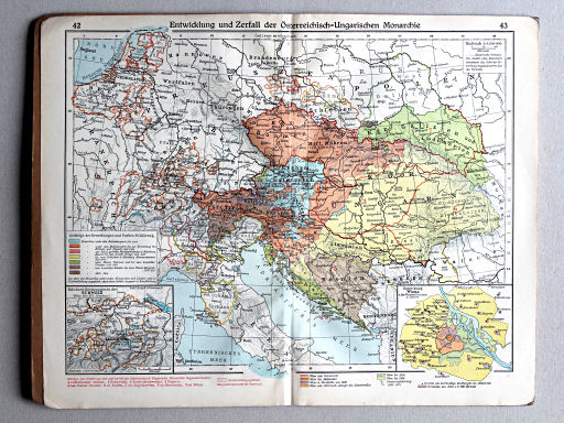 Putzgers Historischer Schul-Atlas, Tschechoslowakei, 1930
42.43. Entwicklung und Zerfall der Österreichisch-Ungarischen Monarchie