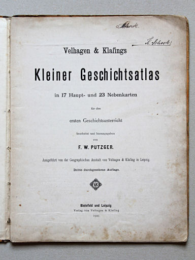 Velhagen & Klasings Kleiner Geschichtsatlas, 1900
Titelpagina / Title page