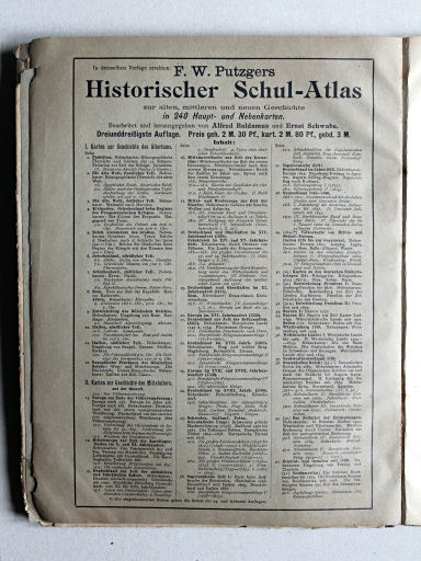Velhagen & Klasings Kleiner Geschichtsatlas, 1909
Schutbladen voor / Front endpaper