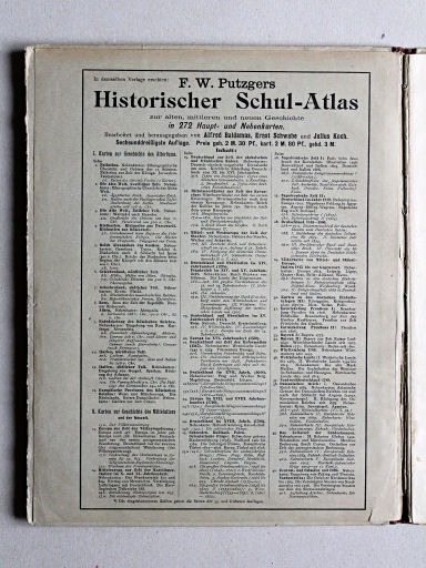 Velhagen & Klasings Kleiner Geschichtsatlas, 1913
Schutbladen voor / Front endpaper