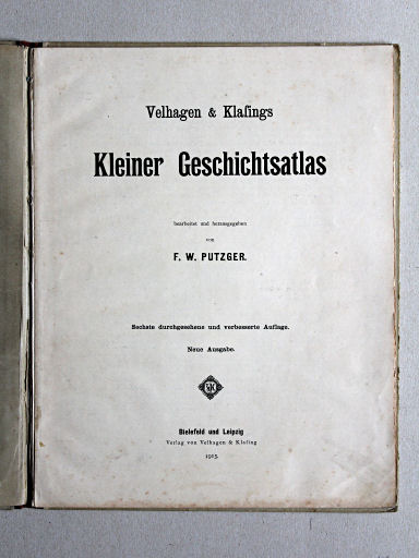 Velhagen & Klasings Kleiner Geschichtsatlas, 1913
Titelpagina / Title page