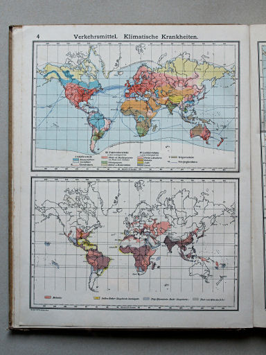 Scobel Handelsatlas, 1902
4. Verkehrsmittel. Klimatische Krankheiten