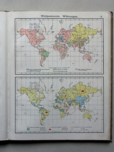 Scobel Handelsatlas, 1902
6. Weltpostverein. Währungen