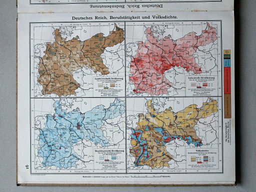 Scobel Handelsatlas, 1902
16. Deutsches Reich, Berufstätigkeit und Volksdichte