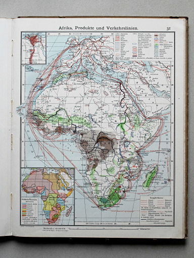 Scobel Handelsatlas, 1902
31. Afrika, Produkte und Verkehrslinien
