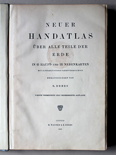 Debes' Neuer Handatlas, 1913
Titelpagina / Title page