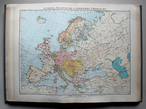 Debes' Neuer Handatlas, 1913
12b. Europa, politische & Verkehrs-Übersicht
