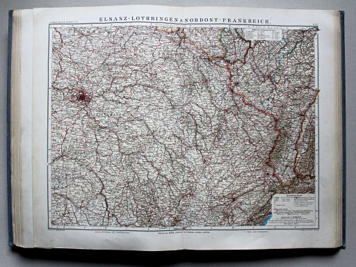 Debes' Neuer Handatlas, 1913
21. Elsasz-Lothringen & Nordost-Frankreich