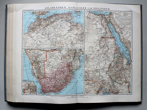 Debes' Neuer Handatlas, 1913
46-48. Atlasländer, Kapländer und Nilländer