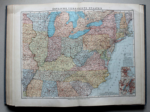 Debes' Neuer Handatlas, 1913
56. Östliche Vereinigte Staaten