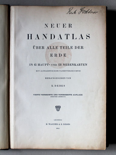 Debes' Neuer Handatlas, 1914
Titelpagina / Title page