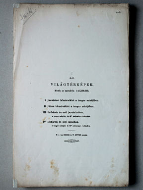 Kogutowicz-Littke: Világatlasz, 1912-1914
4-5. Világtérképek [hőmérséklet, izobárok és szél]