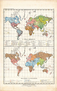 Kogutowicz-Littke: Világatlasz, 1912-1914
10. [Világtérképek; népfajok, vallások]