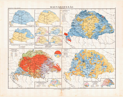 Kogutowicz-Littke: Világatlasz, 1912-1914
41-42. Magyarország 12 különféle térkép