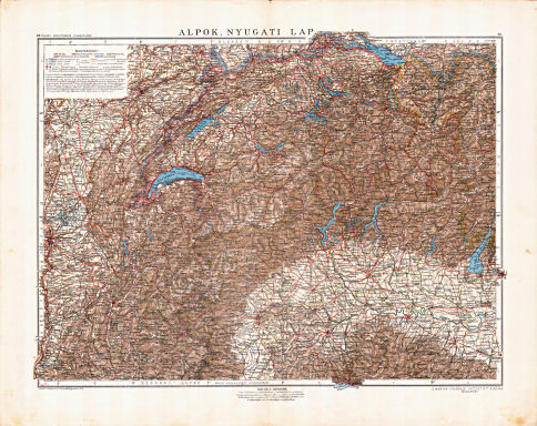 Téleki-Kogutowicz: Világatlasz, 1912-1914
49-50. Alpok, nyugati lap