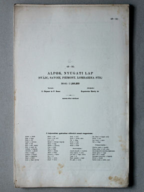 Téleki-Kogutowicz: Világatlasz, 1912-1914
49-50. Alpok, nyugati lap. (Svájc, Savoie, Piemont, Lombardia stb.)