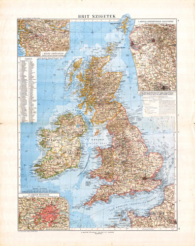 Téleki-Kogutowicz: Világatlasz, 1912-1914
61-62. Brit szigetek