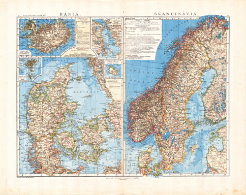 Téleki-Kogutowicz: Világatlasz, 1912-1914
63-64. Dánia. Skandinávia