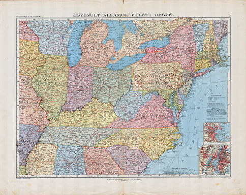 Kogutowicz-Littke: Világatlasz, 1912-1914
123-124. Egyesült Államok keleti része