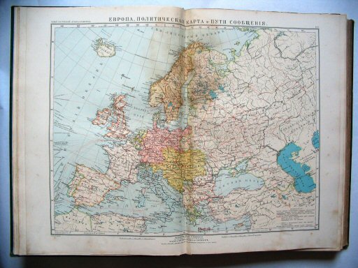 Атласъ Маркса / Atlas Marksa 1910
11. Европа, политическая карта и пути сообщенія
Europa, staatkundige kaart en verkeer
Europe, political map and transportation