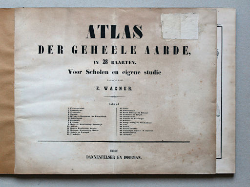 E. Wagner's Atlas der Geheele Aarde, ca. 1850
Titelpagina