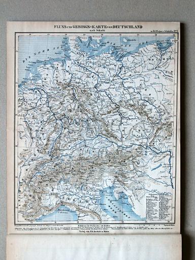 E. Wagner's Atlas der Geheele Aarde, ca. 1850
5. Fluss und Gebirgs-Karte von Deutschland