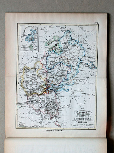 E. Wagner's Atlas der Geheele Aarde, ca. 1850
11. Das Grossherzogthum Hessen, Kur-Hessen, Nassau, Waldeck, das Gebiet der freien Stadt Frankfurt