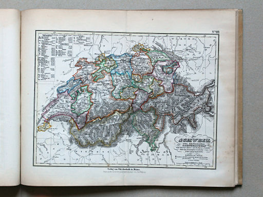 E. Wagner's Atlas der Geheele Aarde, ca. 1850
16. Die Schweiz nebst dem Fürstenthum Lichtenstein