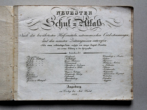 Johann Walch, Neuester Schul-Atlaß, 1824
Titelpagina / Title page