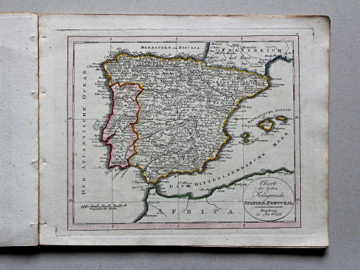 Johann Walch, Neuester Schul-Atlass, 1824
13. Charte der beiden Königreiche Spanien u. Portugal