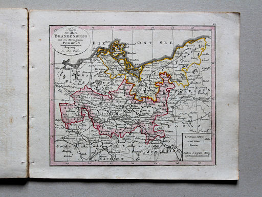 Johann Walch, Neuester Schul-Atlass, 1824
24. Karte der Mark Brandenburg und des Herzogthums Pommern