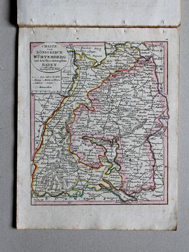 Johann Walch, Neuester Schul-Atlass, 1824
26. Charte vom Koenigreich Würtemberg und dem Grossherzogthum Baden
