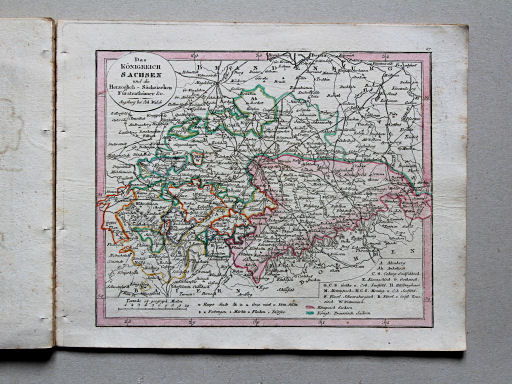 Johann Walch, Neuester Schul-Atlass, 1824
27. Das Königreich Sachsen und die Herzoglich-Sächsischen Fürstenthümer &c.