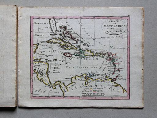 Johann Walch, Neuester Schul-Atlass, 1824
34. Charte von Westindien oder Mittelamerika