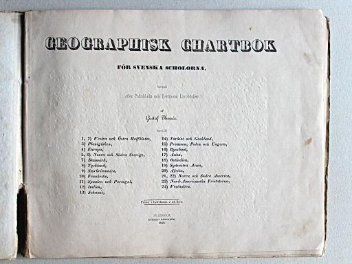 Thomée, Geographisk Chartbok, 1849
Titelpagina / Title page