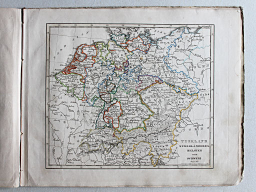 Thomée, Geographisk Chartbok, 1849
8. Tyskland, Nederländerna, Belgien och Schweiz